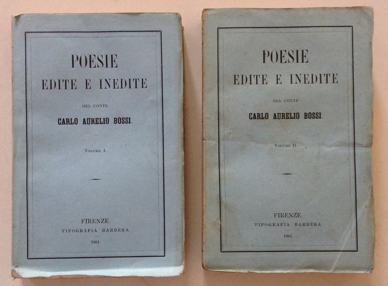 C. Aurelio Bossi Poesie Edite e Inedite 2 Volumi Tipografia … | Immagine Gallery 1