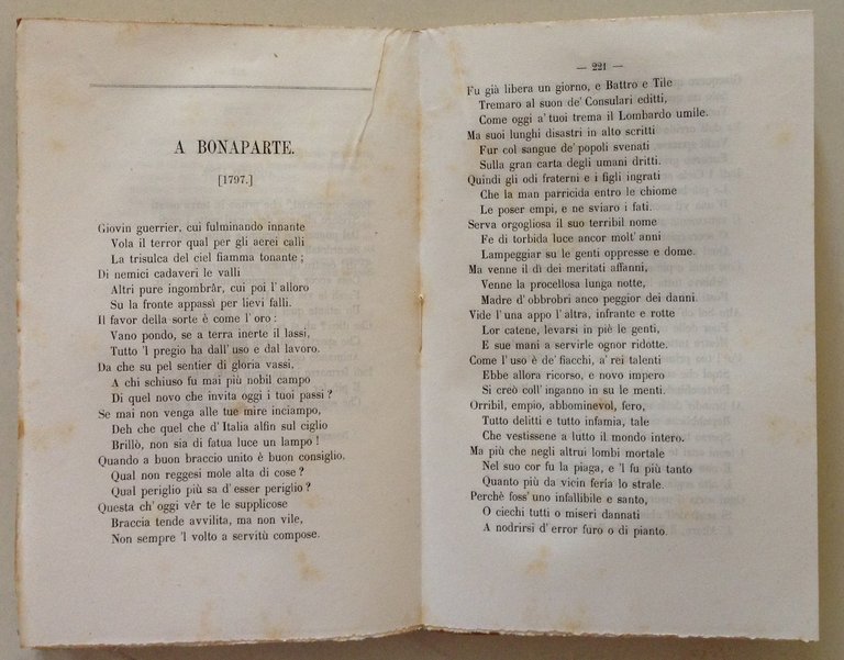 C. Aurelio Bossi Poesie Edite e Inedite 2 Volumi Tipografia …