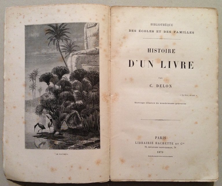 C. Delon Histoire D'Un Livre Librairie Hachette 1879