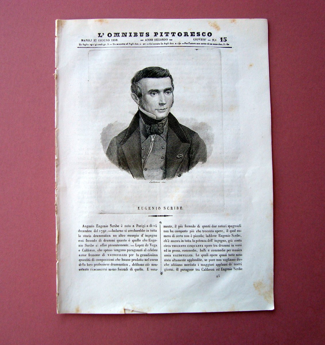 Cagliari-Santuri incisioni+articoli Rivista Omnibus Pittoresco N15 Napoli 1839 | Immagine principale