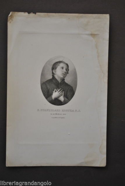 Calcografia Incisione San Stanislao Kosta Societ‡ Ges˘ Gesuiti Martire 1880 | Immagine principale