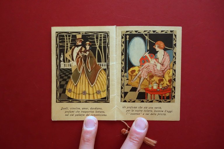 Calendarietto Almanacco Estasi Bertelli Profumo 1926 Bellissima Grafica Nanni