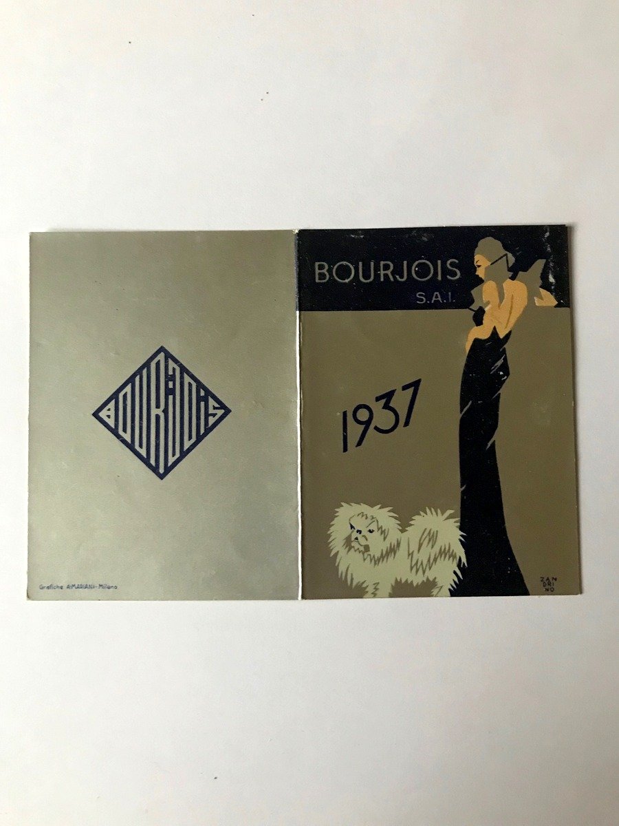 Calendarietto Barbiere Bourjois 1937