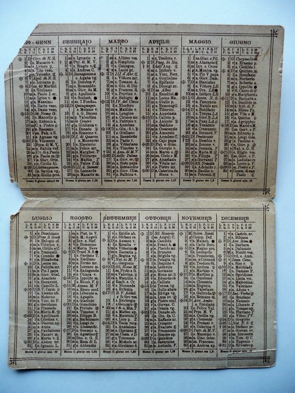 Calendarietto Singer Macchine per Cucire Negozio in Mantova 1899 Cromolitografie