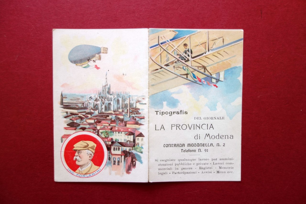 Calendarietto Tipografia del Giornale La Provincia di Modena 1911 Forlanini | Immagine principale