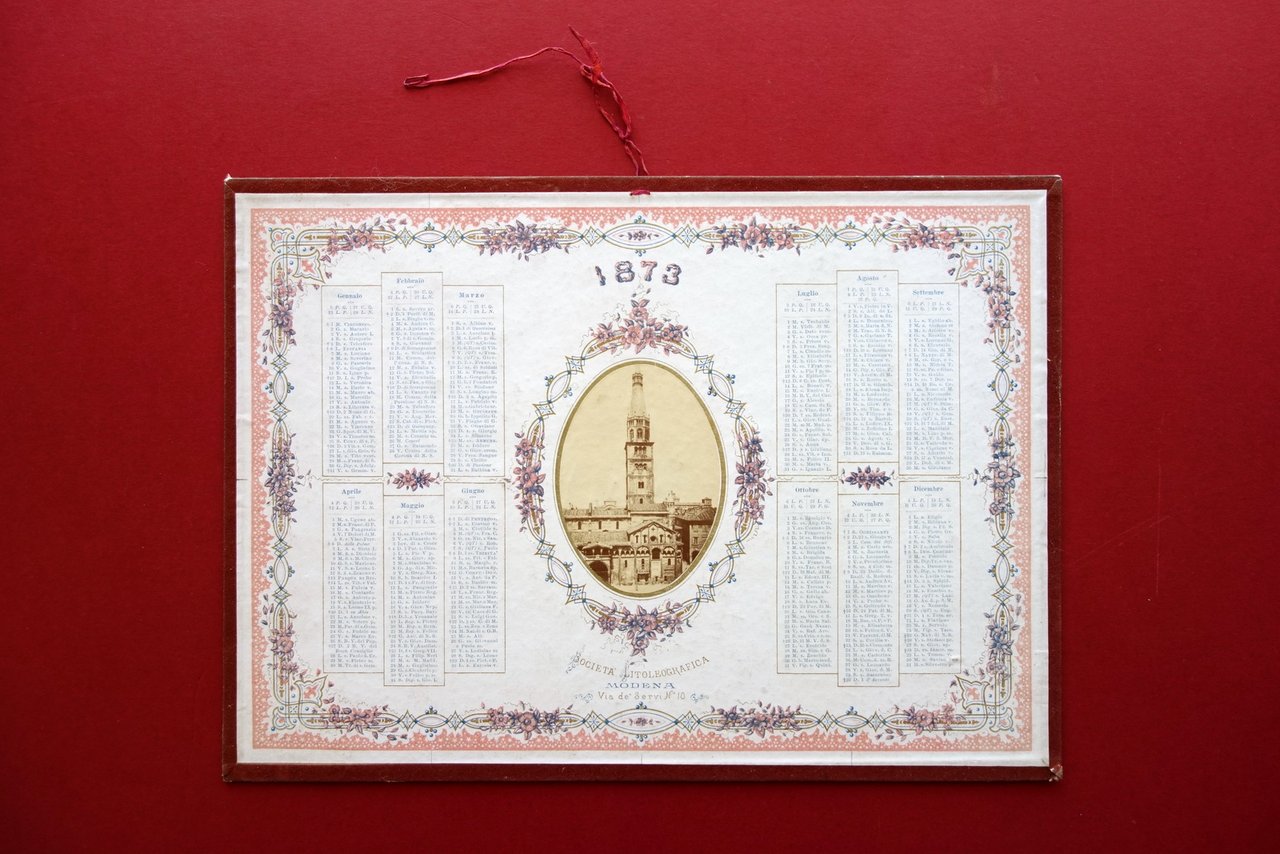 Calendario 1873 Modena Societ‡ Litoleografica Fotografia Duomo Ghirlandina