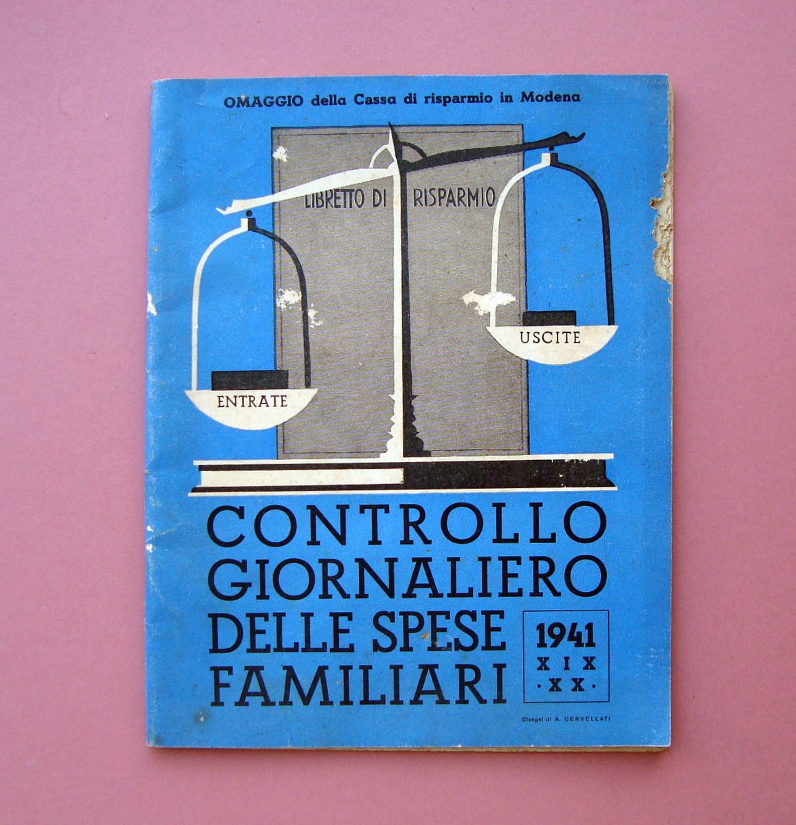 Calendario Controllo Giornaliero Spese Familiari 1941 Autarchia dis. Cervellati