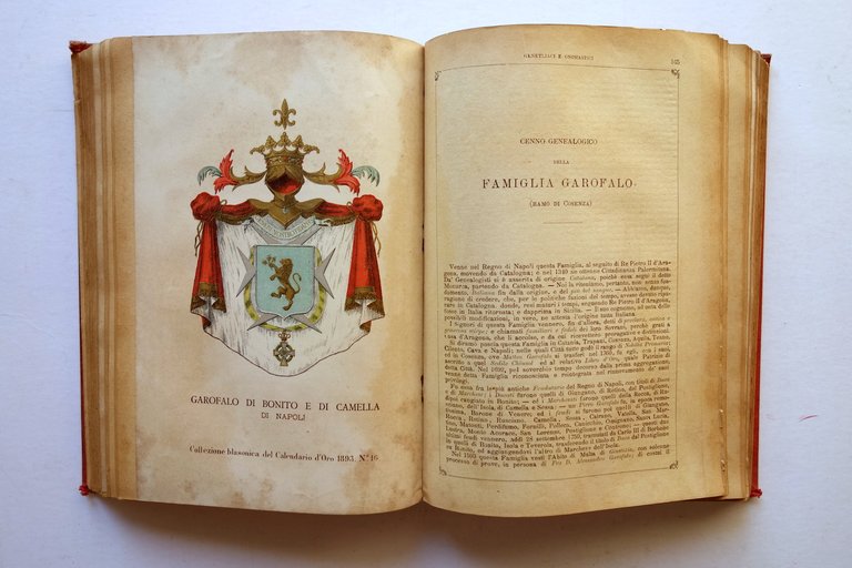 Calendario d'Oro Nobilt‡ Araldica Anno V 1893 Roma Garofalo Contuzzi …