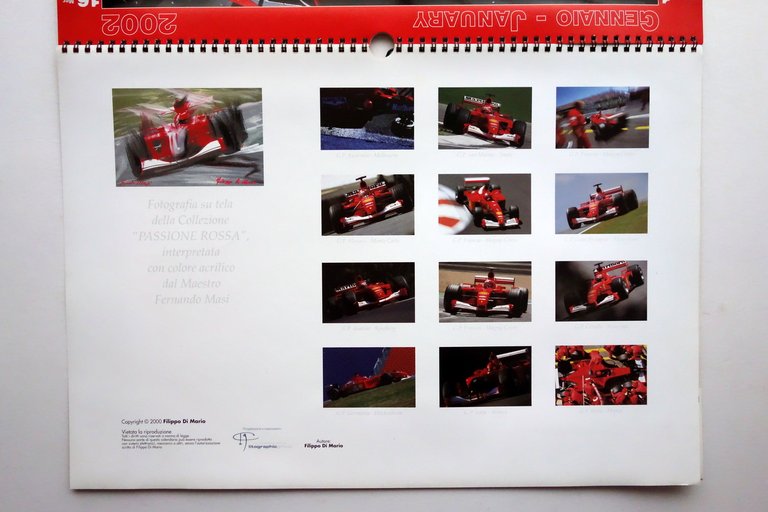 Calendario Ferrari 2002 Passione Rossa Fotografie Filippo di Mario Ottimo