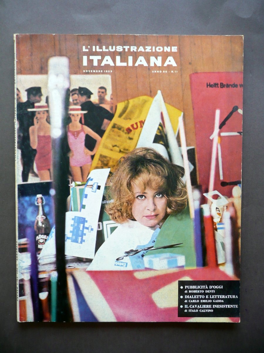 Calvino Il Cavaliere Inesistente Anteprima L'Illustrazione Italiana Num. 11 1959