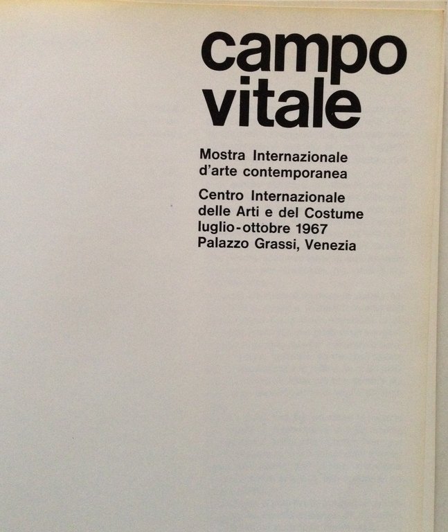 Campo Vitale Mostra Internazionale Arte Contemporanea Palazzo Grassi Venezia