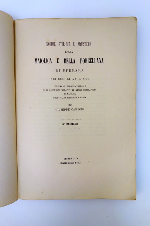 Campori Notizie Storiche Artistiche della Maiolica e Porcellana di Ferrara … | Immagine Gallery 4
