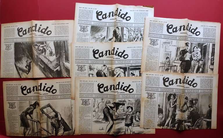 Candido Giornale Settimanale Anno II 1946 7 Numeri Guareschi Mosca Molino