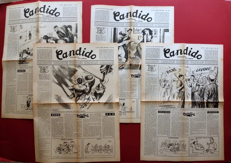 Candido Giornale Settimanale Anno II 1946 7 Numeri Guareschi Mosca …