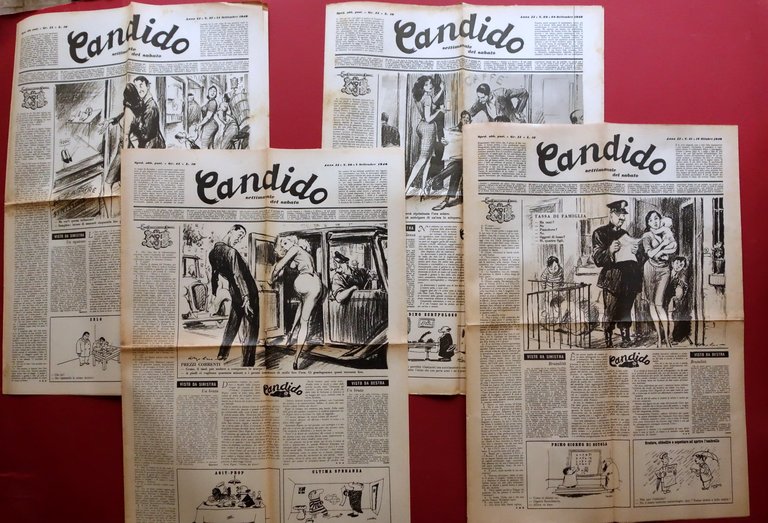 Candido Giornale Settimanale Anno II 1946 7 Numeri Guareschi Mosca …
