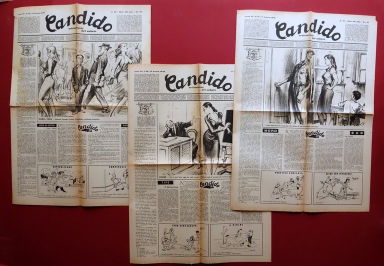 Candido Giornale Settimanale Anno II 1946 7 Numeri Guareschi Mosca …