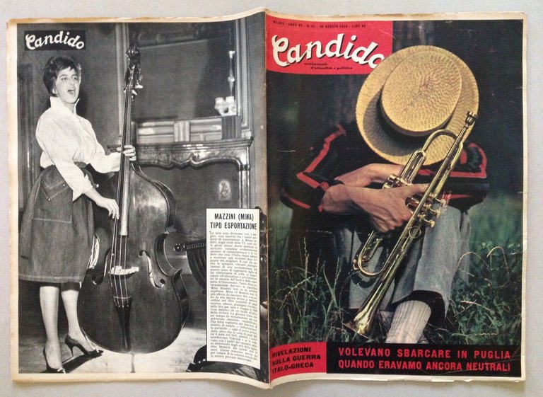 Candido N 35 Agosto 1959 Mina Mazzini Copertina Tipo Esportazione 18 Anni