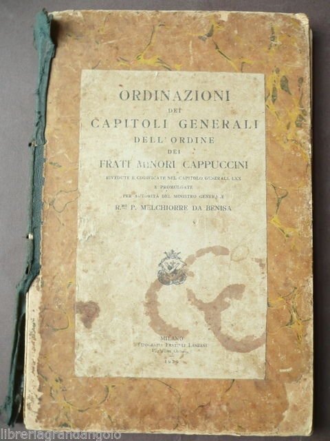 Capitoli Generali Ordine Frati Capuccini 1929 Clausura Lavori Viaggi Religione | Immagine principale