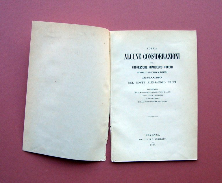 Cappi Alessandro Alcune Considerazioni intorno alla rotonda di Ravenna 1867