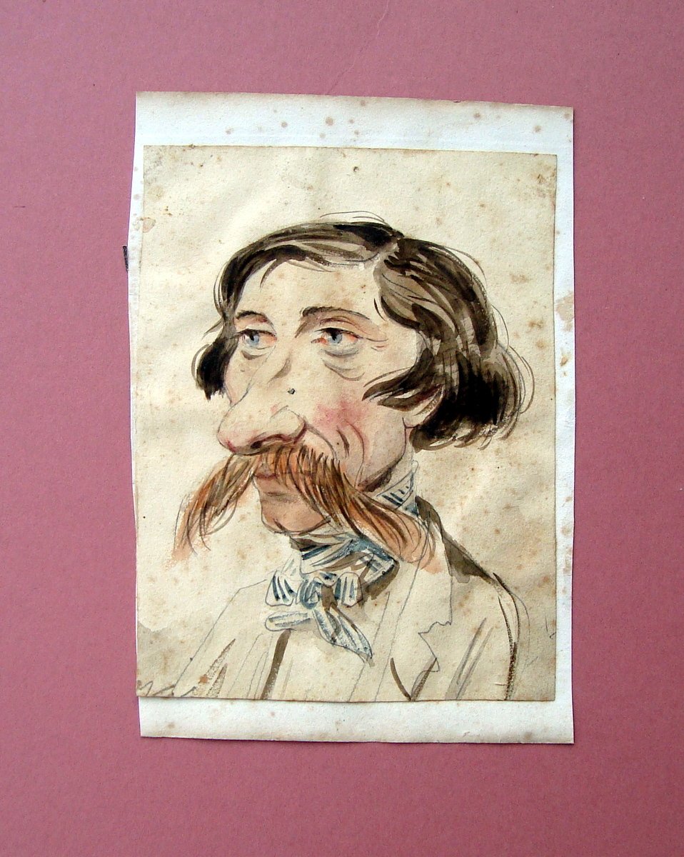 Caricatura Acquerello '800 Originale non firmato