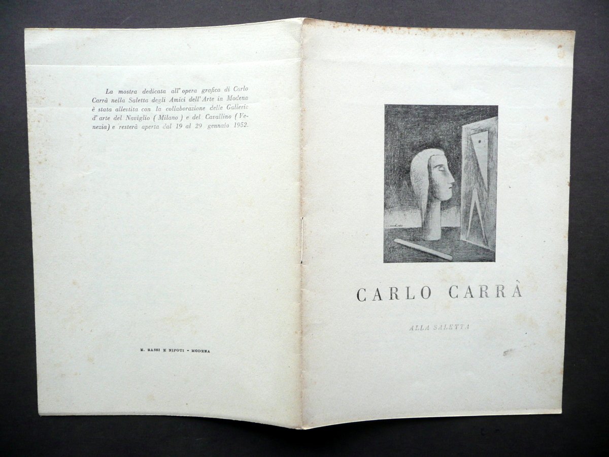 Carlo Carr‡ alla Saletta Amici dell'Arte Modena 1952 Catalogo Opere …