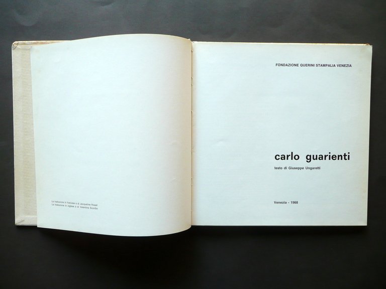 Carlo Guarienti Testo di G. Ungaretti Querini Stampalia Venezia 1968 …