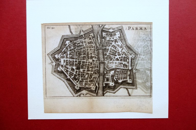 Carta Citt‡ di Parma J. Jausson Amsterdam 1655 Originale