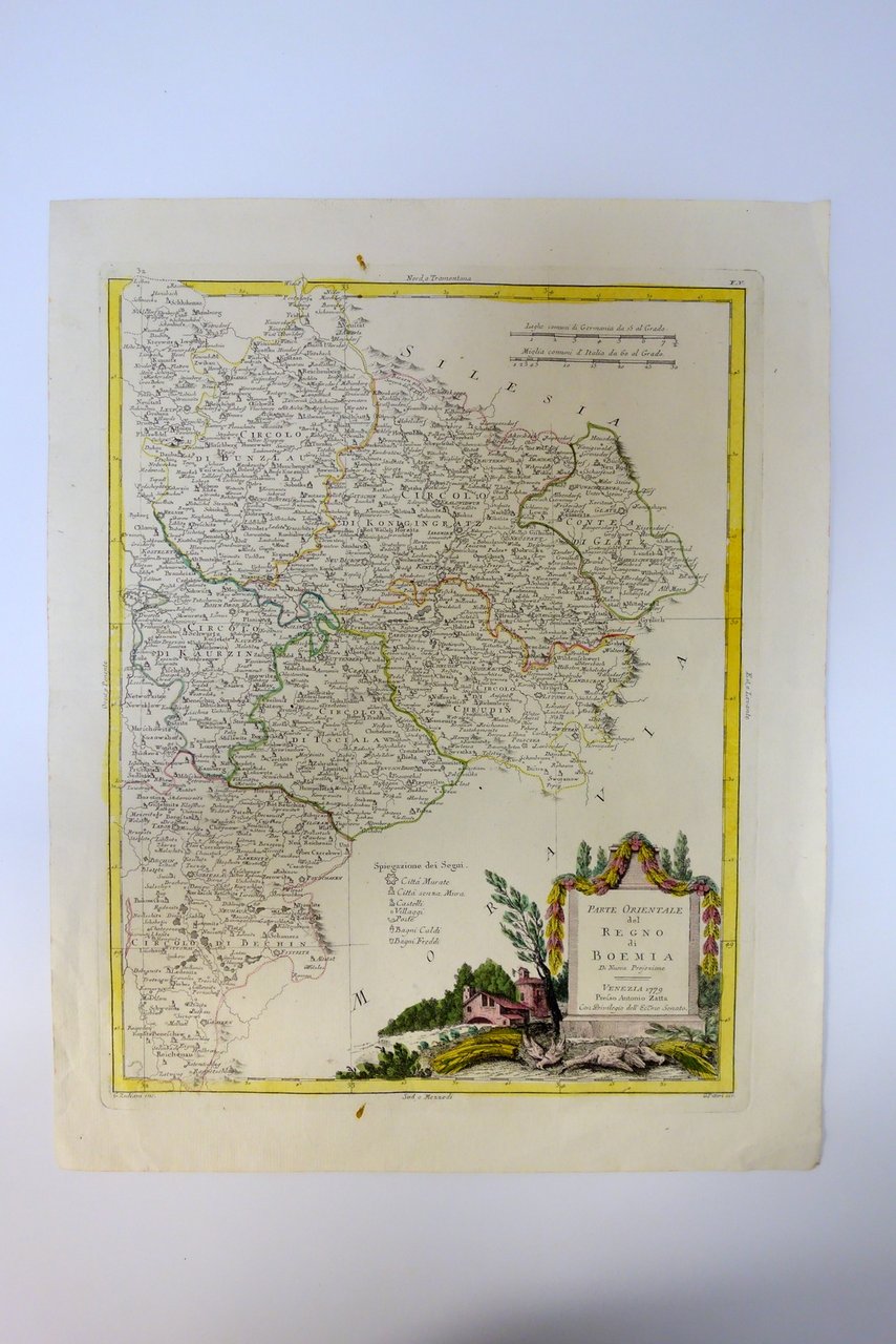 Carta Geografica Parte Orientale del Regno di Boemia Antonio Zatta …