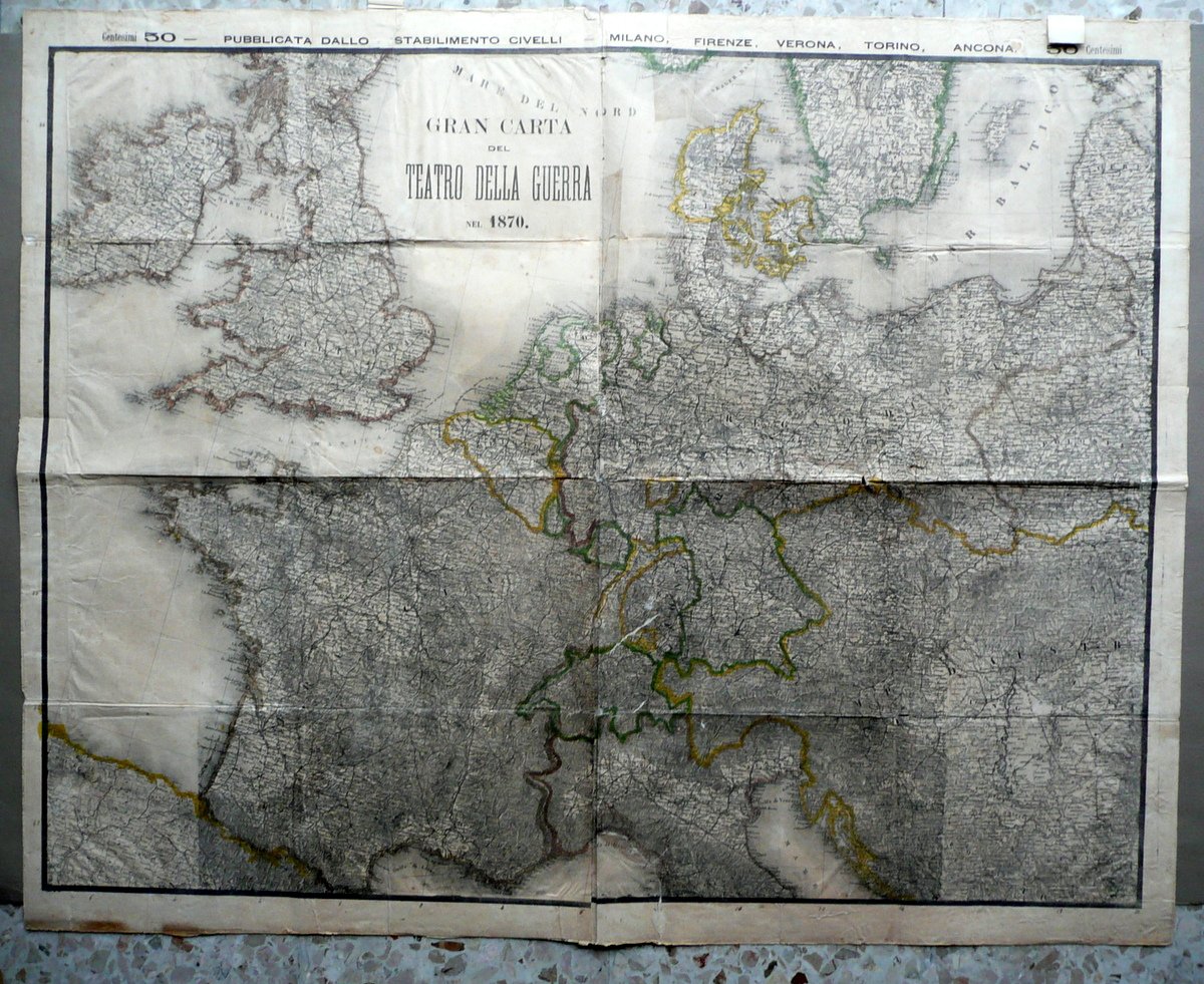 Carta Geografica Teatro della Guerra del 1870 Civelli Guerra Franco …