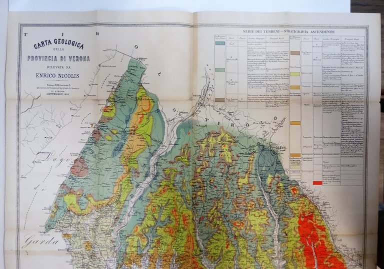 Carta Geologica della Provincia di Verona Enrico Nicolis Vianini 1882 … | Immagine Gallery 3