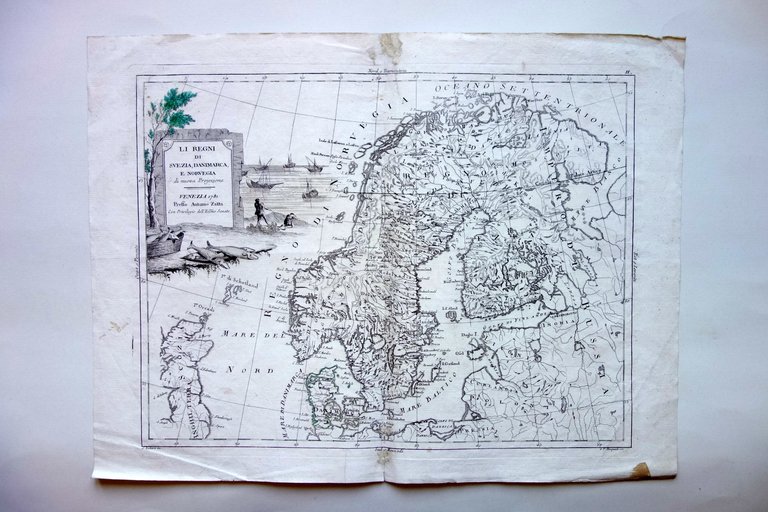 Carta Incisa Regni di Svezia Danimarca e Norvegia Antonio Zatta Venezia 1781