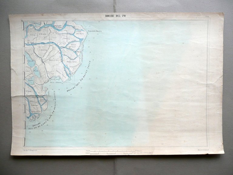 Carta Topografica Bocche del Po Goro Tolle Litografia Corbetta Milano … | Immagine Gallery 1