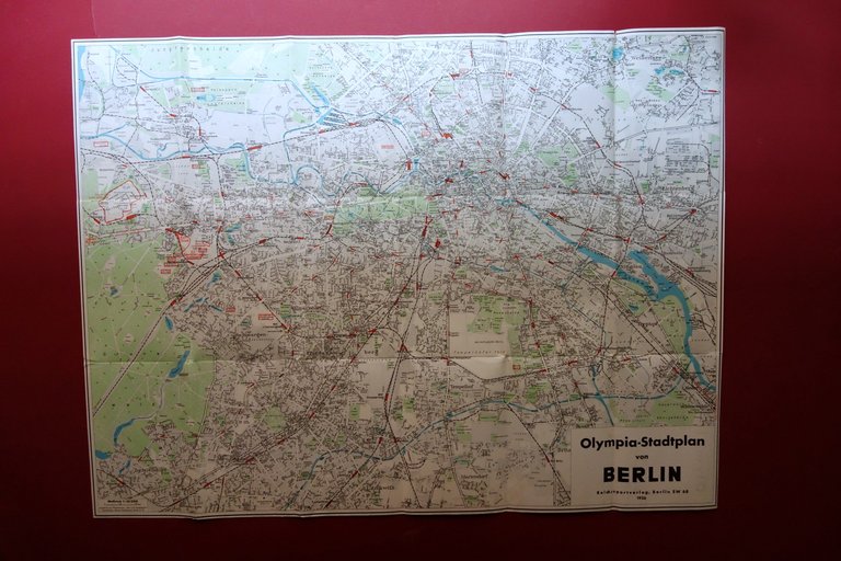 Carta Topografica Olimpia Stadtplan Von Berlin Olimpiadi di Berlino 1936