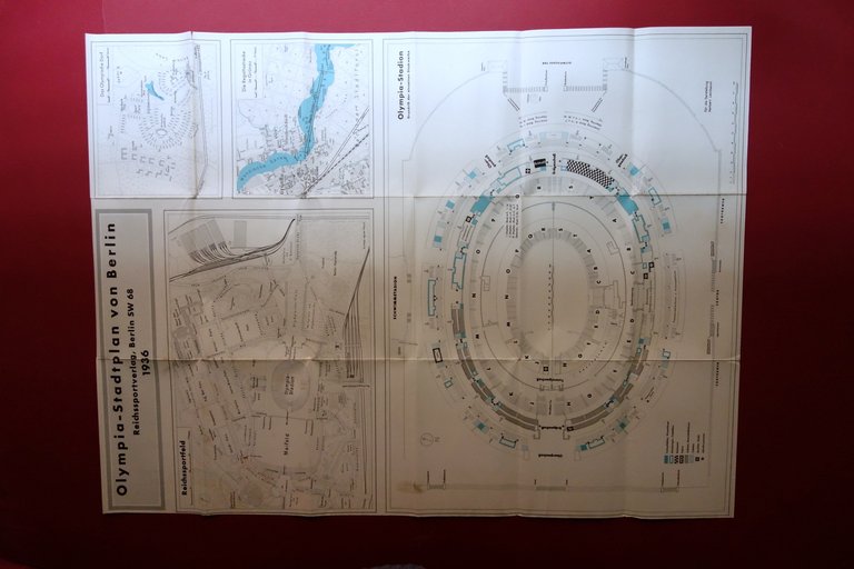 Carta Topografica Olimpia Stadtplan Von Berlin Olimpiadi di Berlino 1936