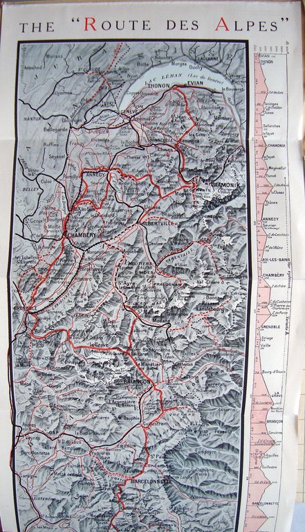 Carta topografica The Route des Alpes primi 900 Evian Les …
