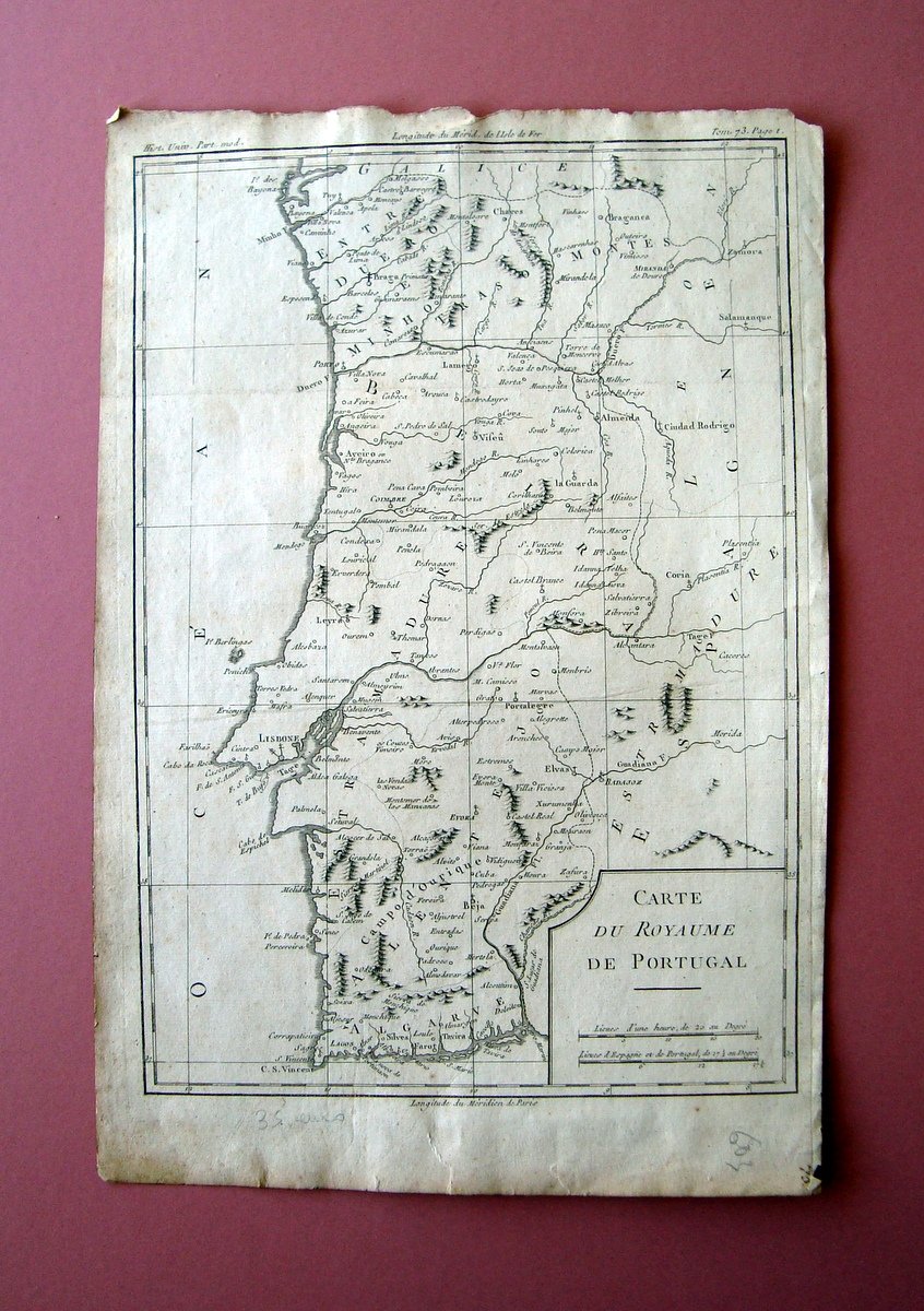 Carte du Royaume de Portugal incisione su rame fine '700 | Immagine principale