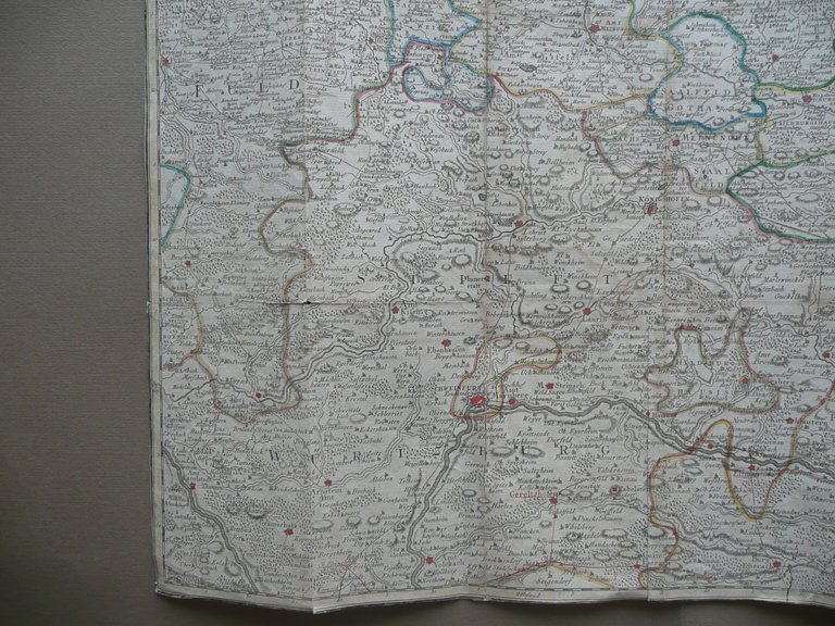 Carte Topographique d'Allemagne Iaeger Francoforte 1789 Mappa Germania Geografia