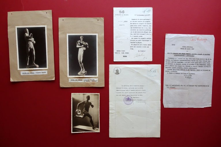 Carteggio Pedrazzi Modena Tre Fotografie Scultura 1936-1947 Autografo Corassori | Immagine Gallery 1