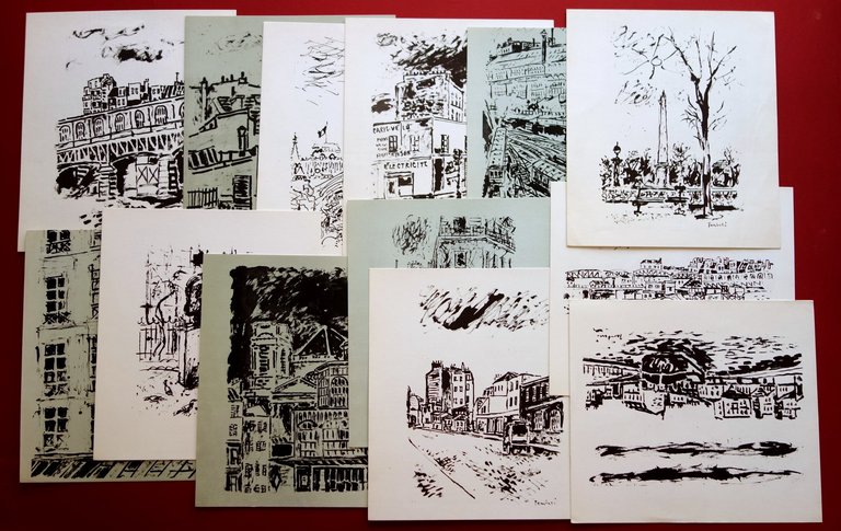 Cartella Orfeo Tamburi 14 Litografie Ceti 1964 Completo Vedute di …