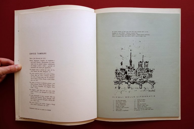 Cartella Orfeo Tamburi 14 Litografie Ceti 1964 Completo Vedute di …