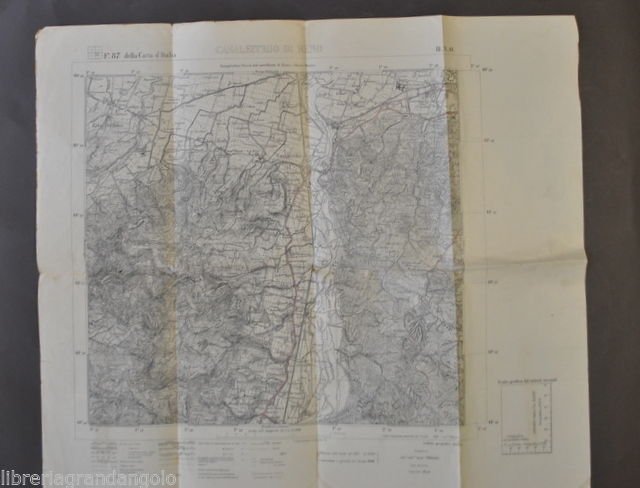 Cartografia Carta Tavoletta IGM Geografico Militare Casalecchio Reno 1911