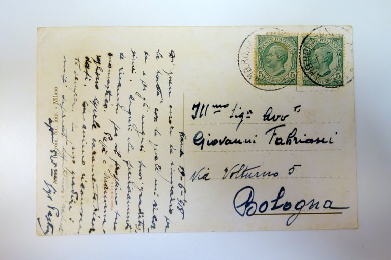 Cartolina 2° Reggimento Bersaglieri Centro di Mobilitazione viaggiata 1918