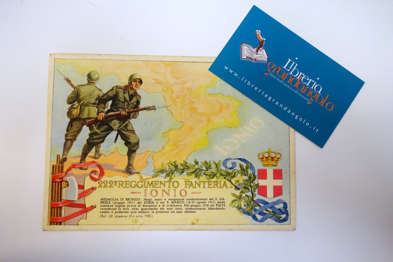 Cartolina 222° Reggimento Fanteria "Ionio" viaggiata La Monaca