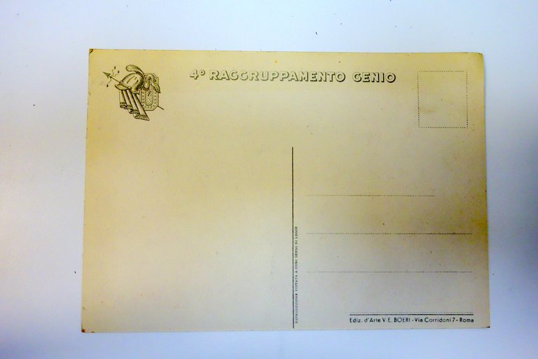 Cartolina 4° raggruppamento Genio Vinceremo fronte greco non viaggiata 1941