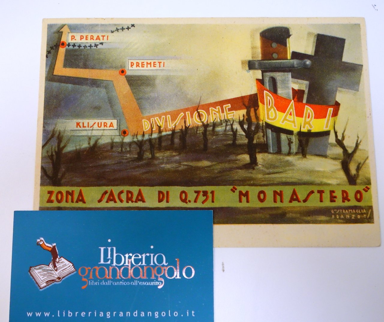 Cartolina 47a Divisione "Bari" Zona Sacra di "Monastero" viaggiata 1943