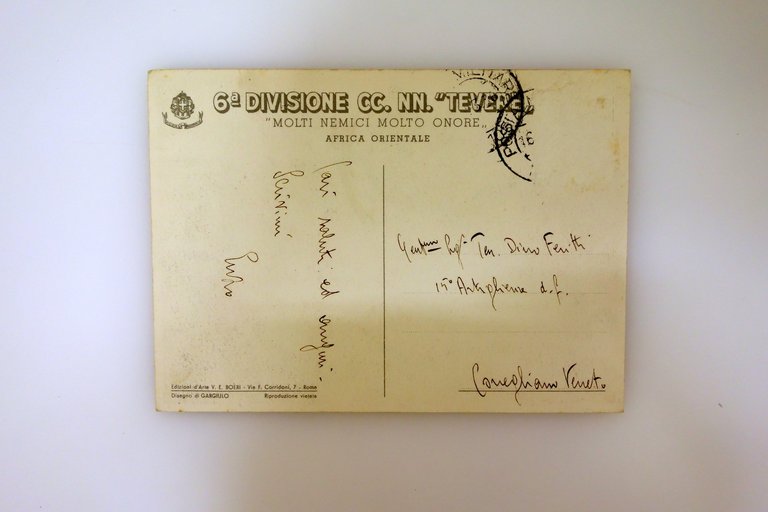 Cartolina 6° Divisione CC.NN. Tevere Molti Nemici Molto Onore Viaggiata …