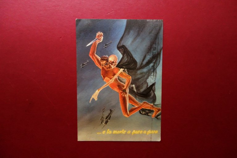 Cartolina a Colori Aeronautica Viaggiata 1941 Lotteria Tripoli Ventennio Grafica