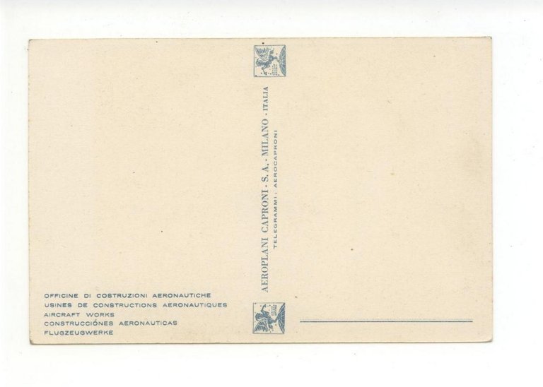 Cartolina Aeroplani Caproni S. A. Milano non viaggiata