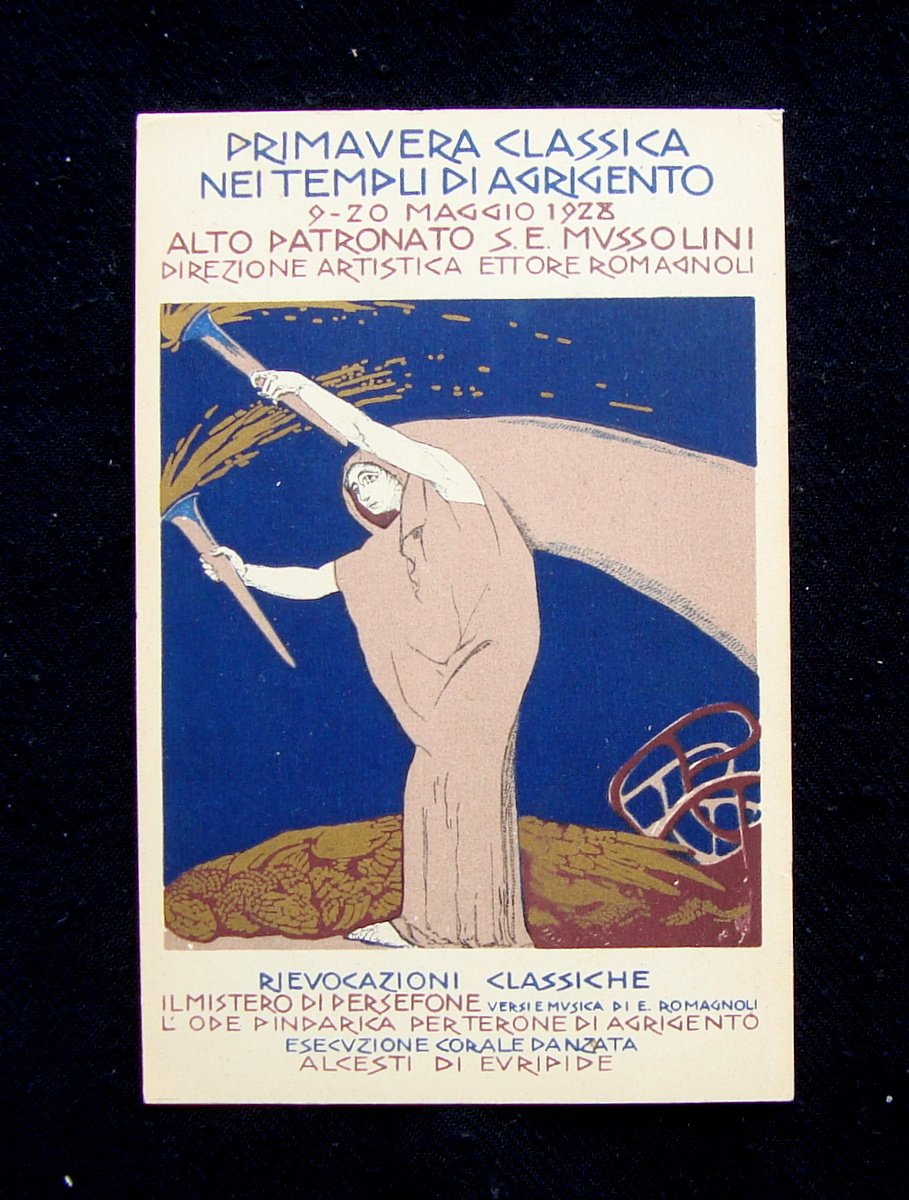 Cartolina Agrigento Primavera Classiche Templi 1928 nv