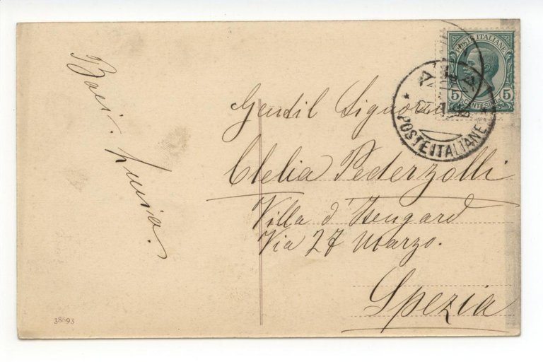 Cartolina Ala Piazza Antonio Cantore viaggiata Trento